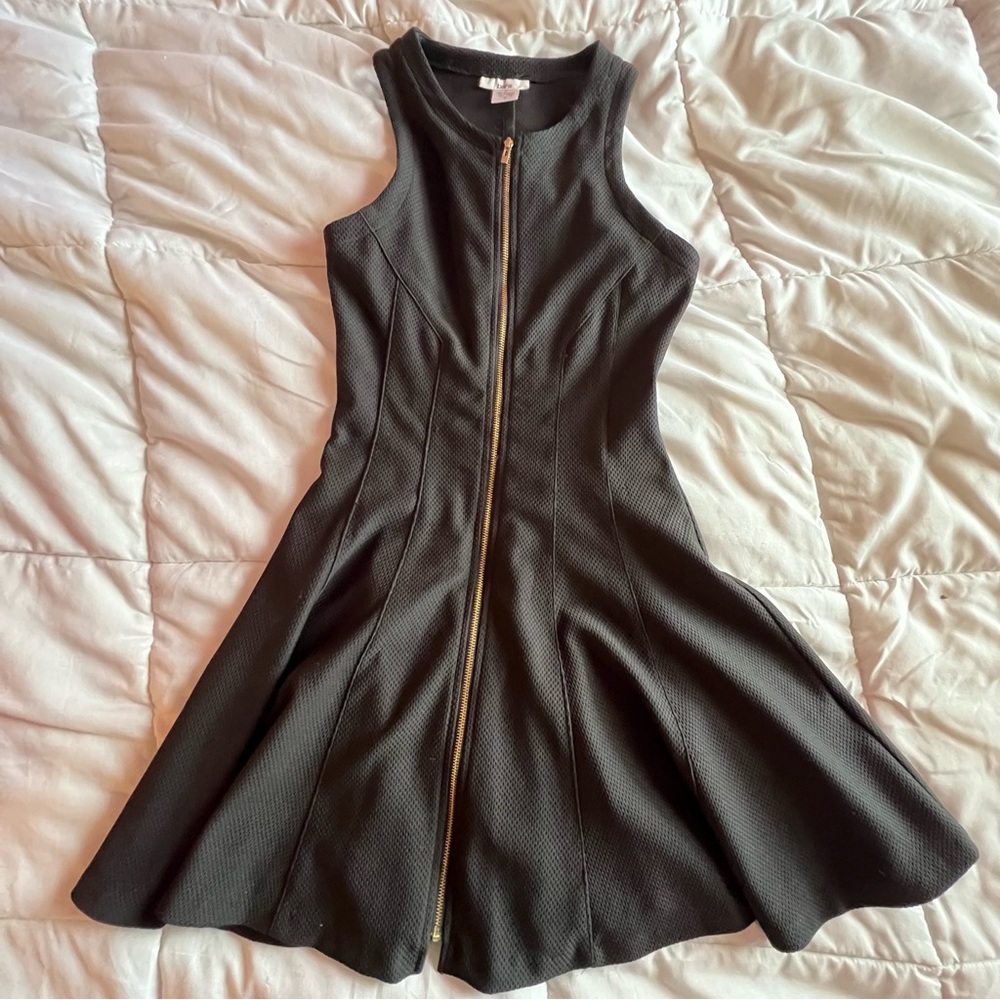 Bar III sleeveless zip up skater dress